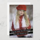 私はクリスマスのタイプライターのシンプル家に帰る シーズンカード (正面/裏面)