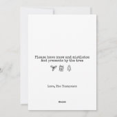 私はクリスマスのタイプライターのシンプル家に帰る シーズンカード (裏面)