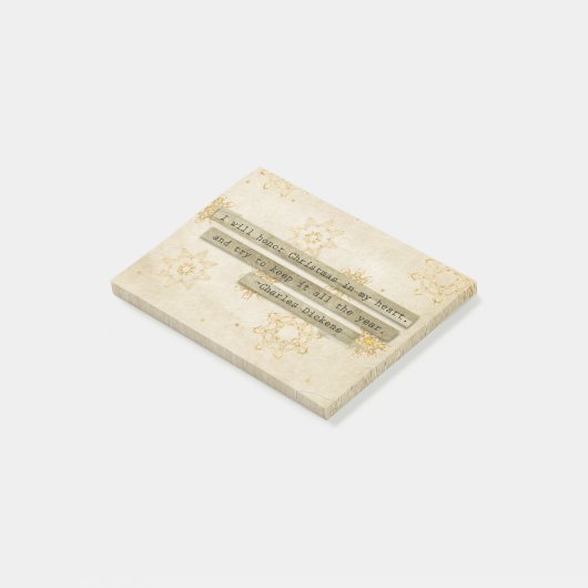 私はクリスマスのチャールズ・ディケンズの雪片に名誉を与えます ポストイット (アングル)