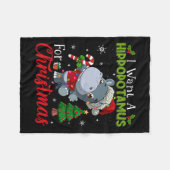 私はクリスマスのヒッポタマスのHippo Candy Saのために欲しい フリースブランケット (正面(横))