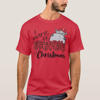 私はクリスマスのヒッポタマスバッファローのためにヒッポタマスが欲しい Tシャツ