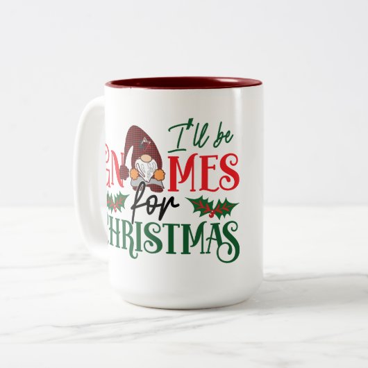私はクリスマスの個人的なマグカップの格言になる ツートーンマグカップ (正面左)