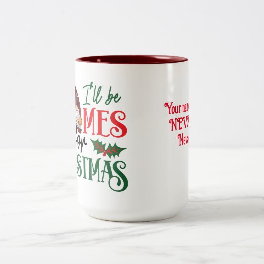 私はクリスマスの個人的なマグカップの格言になる ツートーンマグカップ (中央)
