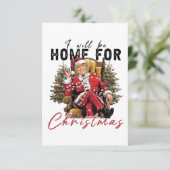 私はクリスマスの切り株の成熟の日に帰省する サンキューカード (スタンド正面)