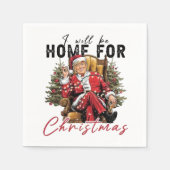 私はクリスマスの切り株の成熟の日に帰省する スタンダードカクテルナプキン (正面)