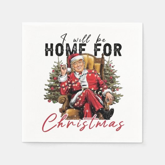 私はクリスマスの切り株の成熟の日に帰省する スタンダードカクテルナプキン (正面)