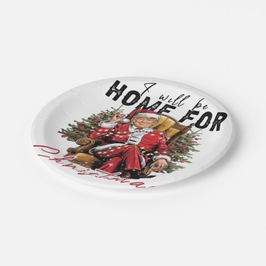 私はクリスマスの切り株の成熟の日に帰省する ペーパープレート (アングル)