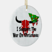 私はクリスマスの戦争を支えます セラミックオーナメント (右)