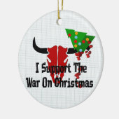 私はクリスマスの戦争を支えます セラミックオーナメント (左)