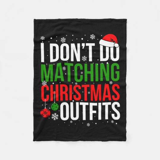 私はクリスマスの服装に合わないおもしろいの フリースブランケット (正面)