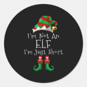 私はクリスマスの短い試合の小妖精や小人おもしろいではない ラウンドシール (正面)