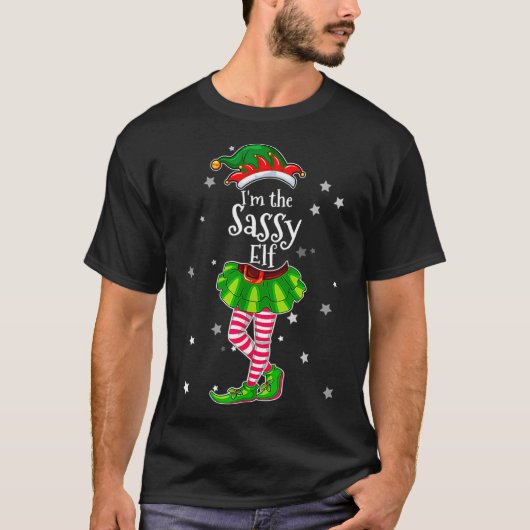 私はクリスマスの衣装に合う小妖精や小人のスッシー Tシャツ (正面)
