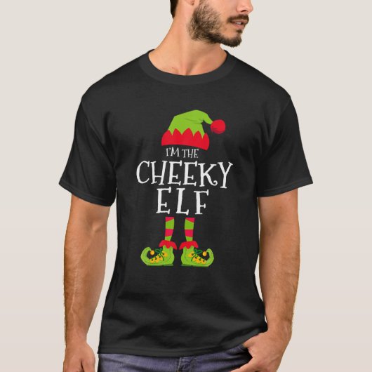 私はクリスマスの衣装に合おもしろいった生意気な小妖精や小人 Tシャツ (正面)