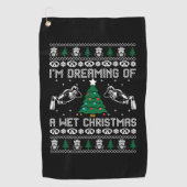 私はクリスマスの雨の夢を見ている ゴルフタオル (正面)