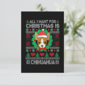 私はクリスマスのChihuahua犬の恋人の醜い欲しいすべてのもの 出欠カード (スタンド正面)