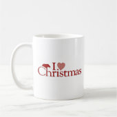 私はクリスマスを愛します コーヒーマグカップ (左)