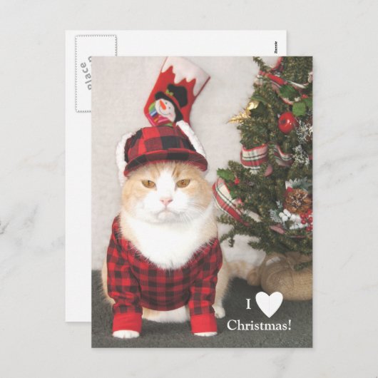 私はクリスマスを愛します! シーズンポストカード (正面/裏面)