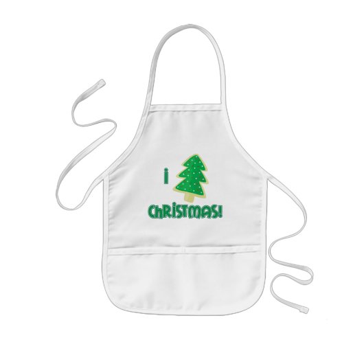 私はクリスマスを愛します! 子供用エプロン (正面)