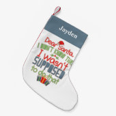 私はクリスマスを知らおもしろいなかっパーソナライズされたた スモールクリスマスストッキング (正面 (吊り時))