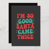 私はクリスマスを2回迎えるサンタ来ーがとてもいいおもしろい 招待状 (正面/裏面)