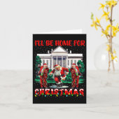 私はクリスマスサンタクロースおもしろいトランプに帰る カード (黄色い花)