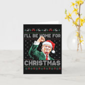 私はクリスマスサンタクロースおもしろいトランプに帰る カード (黄色い花)