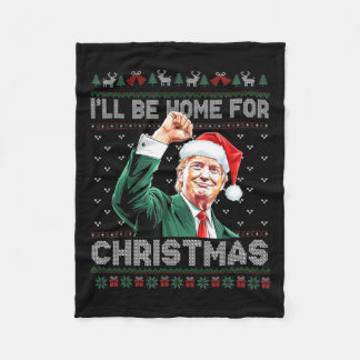 私はクリスマスサンタクロースおもしろいトランプに帰る フリースブランケット