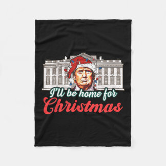 私はクリスマスサンタクロースおもしろいトランプに帰る フリースブランケット