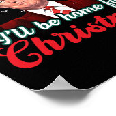 私はクリスマスサンタクロースおもしろいトランプに帰る ポスター (角)