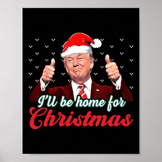 私はクリスマスサンタクロースおもしろいトランプに帰る ポスター (正面)