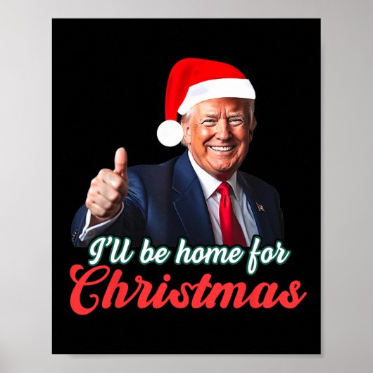 私はクリスマスサンタクロースおもしろいトランプに帰る ポスター (正面)