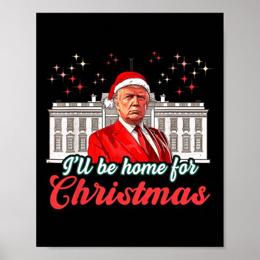 私はクリスマスサンタクロースおもしろいトランプに帰る ポスター (正面)