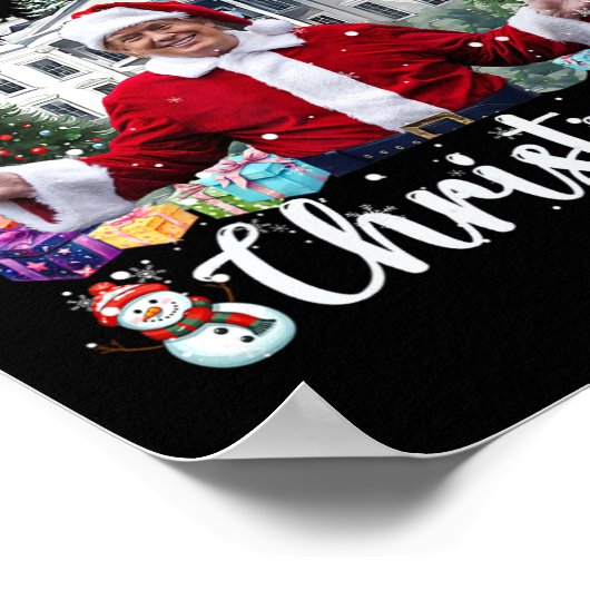 私はクリスマスサンタクロースおもしろいトランプに帰る ポスター (角)