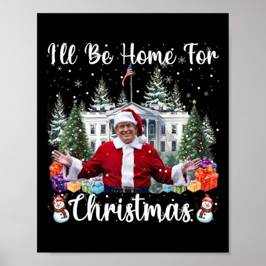 私はクリスマスサンタクロースおもしろいトランプに帰る ポスター (正面)