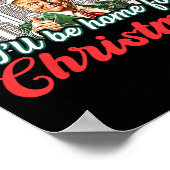 私はクリスマスサンタクロースおもしろいトランプに帰る ポスター (角)