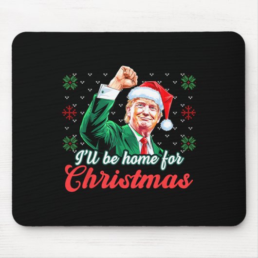 私はクリスマスサンタクロースおもしろいトランプに帰る マウスパッド (正面)