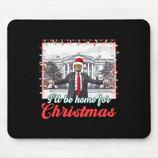 私はクリスマスサンタクロースおもしろいトランプに帰る マウスパッド (正面)