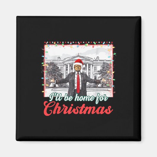 私はクリスマスサンタクロースおもしろいトランプに帰る マグネット (正面)