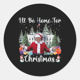 私はクリスマスサンタクロースおもしろいトランプに帰る ラウンドシール