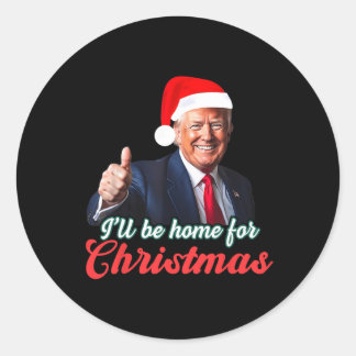 私はクリスマスサンタクロースおもしろいトランプに帰る ラウンドシール
