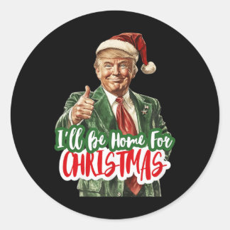 私はクリスマスサンタクロースおもしろいトランプに帰る ラウンドシール