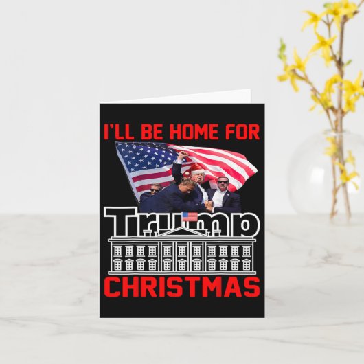 私はクリスマスサンタトランプのクリスマスのためおもしろいに家に帰る カード (黄色い花)