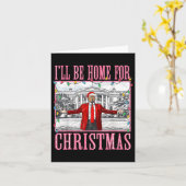 私はクリスマスサンタトランプのクリスマスのためおもしろいに家に帰る カード (黄色い花)