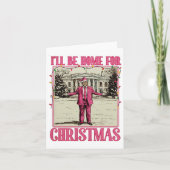 私はクリスマスサンタトランプのクリスマスのためおもしろいに家に帰る カード (正面)