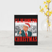 私はクリスマスサンタトランプのクリスマスのためおもしろいに家に帰る カード (黄色い花)