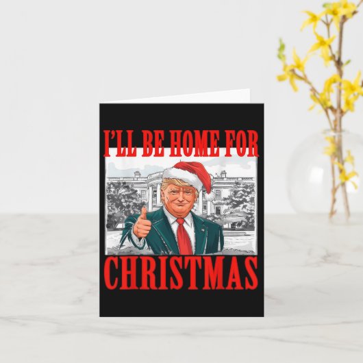 私はクリスマスサンタトランプのクリスマスのためおもしろいに家に帰る カード (黄色い花)