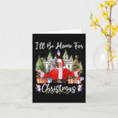 私はクリスマスサンタトランプのクリスマスのためおもしろいに家に帰る カード (黄色い花)