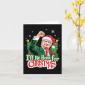 私はクリスマスサンタトランプのクリスマスのためおもしろいに家に帰る カード (黄色い花)