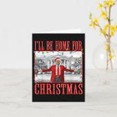 私はクリスマスサンタトランプのクリスマスのためおもしろいに家に帰る カード (黄色い花)