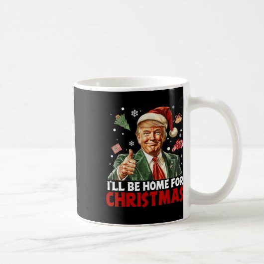私はクリスマスサンタトランプのクリスマスのためおもしろいに家に帰る コーヒーマグカップ (右)